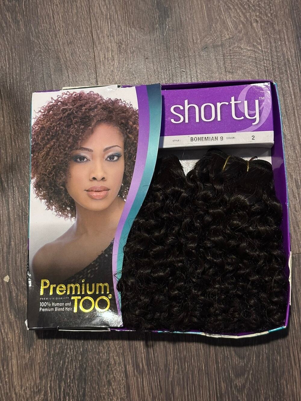 Sensationnel Shorty Bohemian Curly Human Hair Blend Weft 3pcs 9in 1